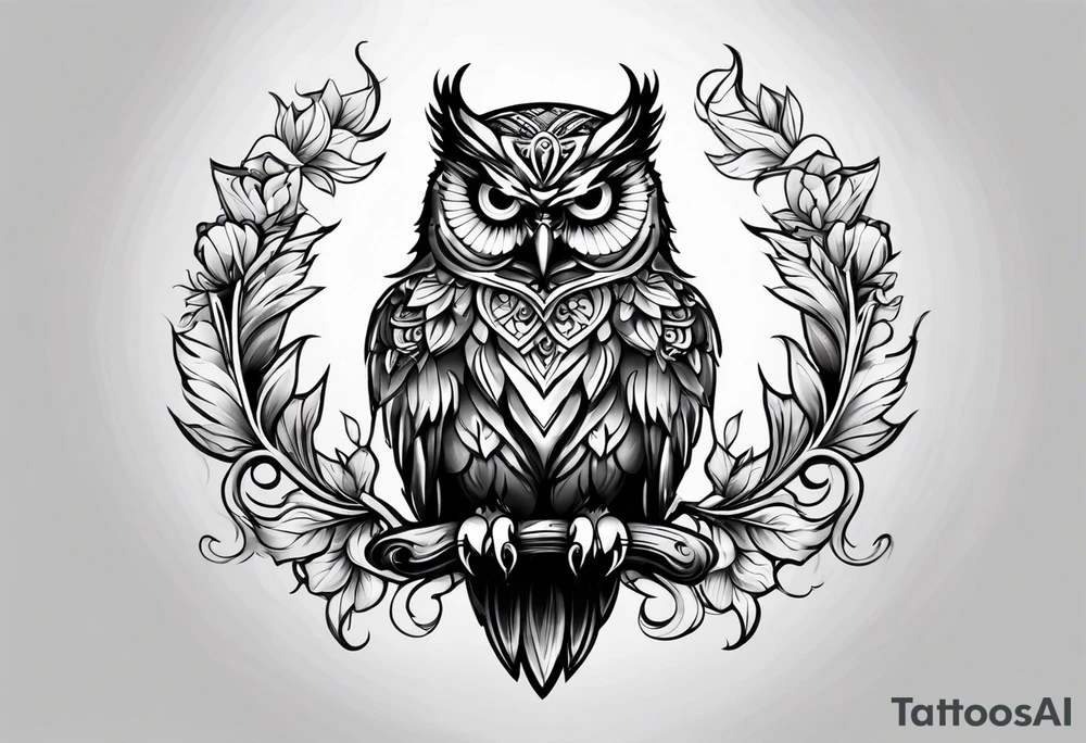 king evil owl tattoo idea