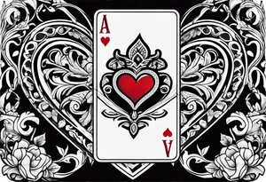 Jack of hearts card tattoo idea