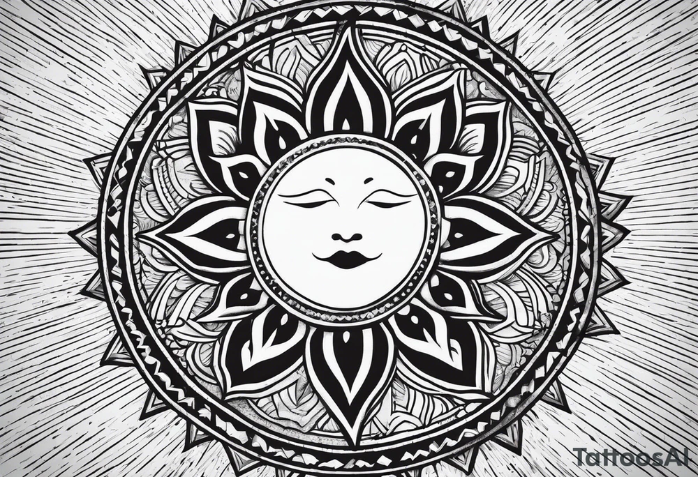 sun, rays, bohemian, simple, small tattoo idea