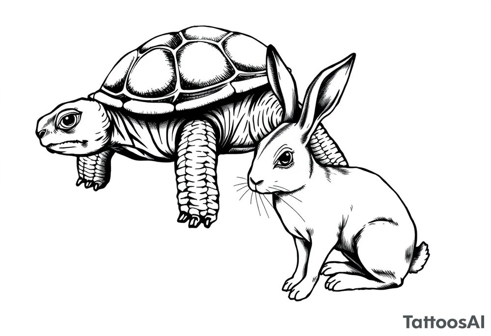 Tortoise and hare tattoo idea
