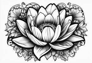 Heart made out of a Daisy and a water lily tattoo idea