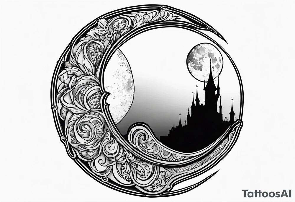 Gothic moon tattoo idea