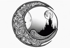 Gothic moon tattoo idea