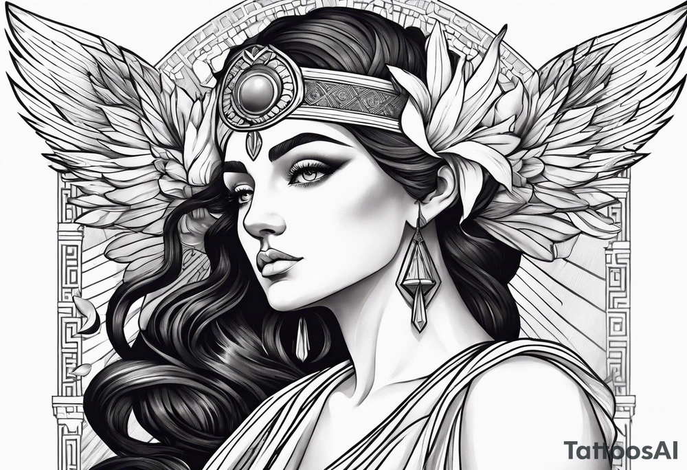 Greek goddess iris with wings tattoo idea
