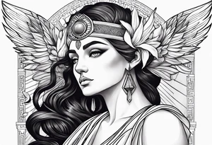 Greek goddess iris with wings tattoo idea
