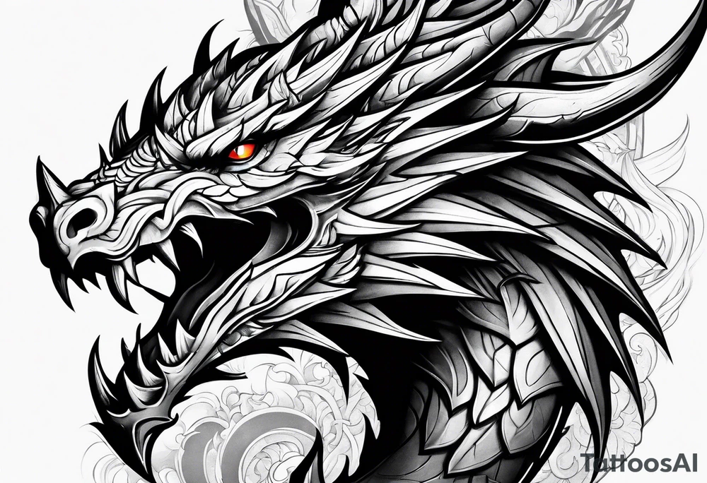 Valhalla sword dragon head tattoo idea