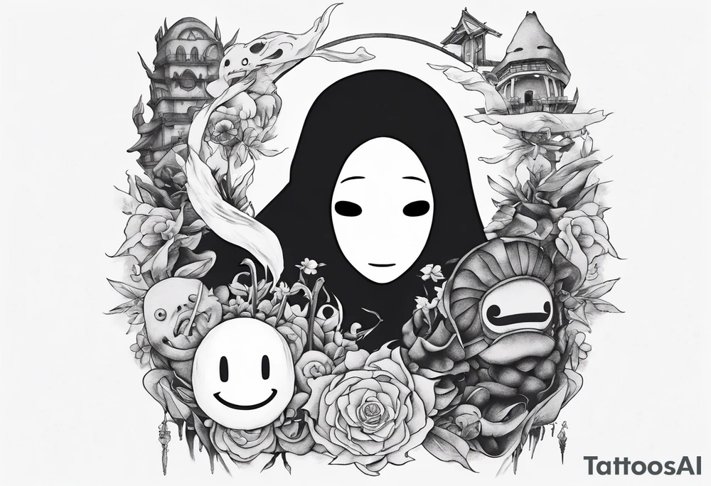 Studio ghibli no face tattoo idea