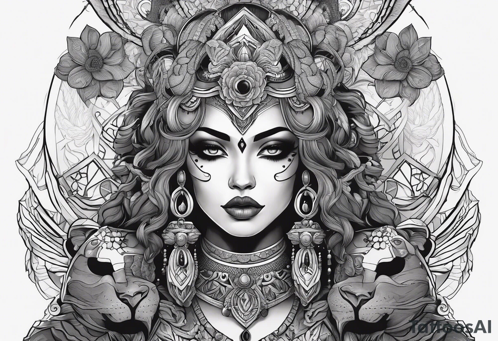 kali ma, alien goddess, valkrye, aries, pirate, divine feminine, zenza resonance, pachamama, lotus azul, blank panther, eagle, skull, 5D, nueva gaya, dna 12 tattoo idea