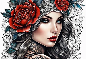 ripped lace tattoo idea