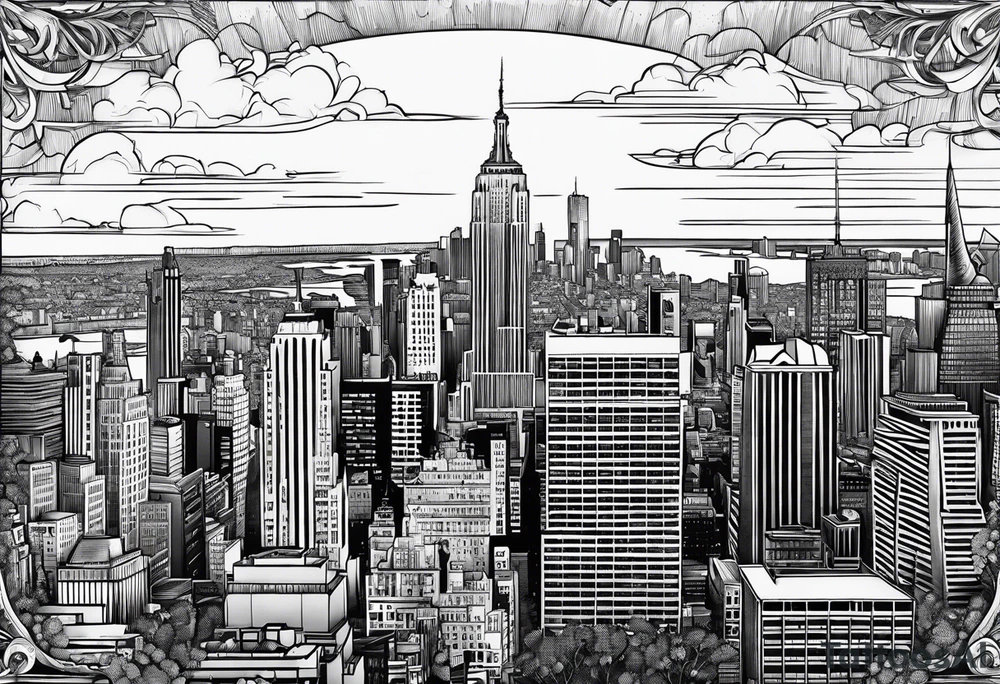 map of New York tattoo idea