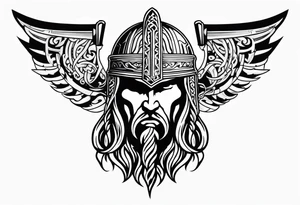 Valhalla viking helmet 
Sword tattoo idea