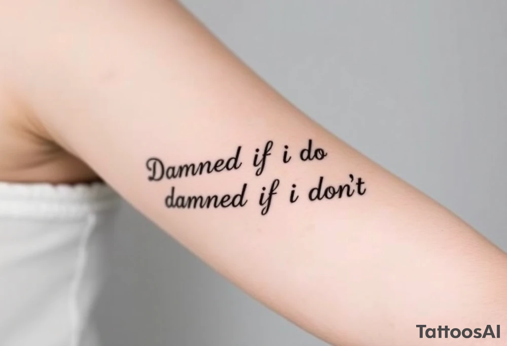 Damned if I do and Damned if i don't tattoo idea