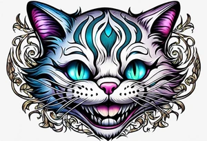 cheshire cat whole body tattoo idea