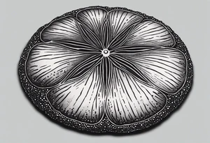 sand dollar 
fine line 
very detailed 
light gray tattoo idea