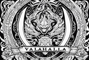 Valhalla dragon sword shield tattoo idea