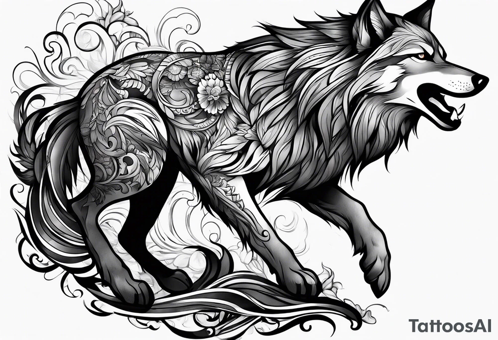 Limbo wolf for a male tattoo tattoo idea