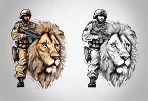 an israeli soldier on a lion tattoo idea