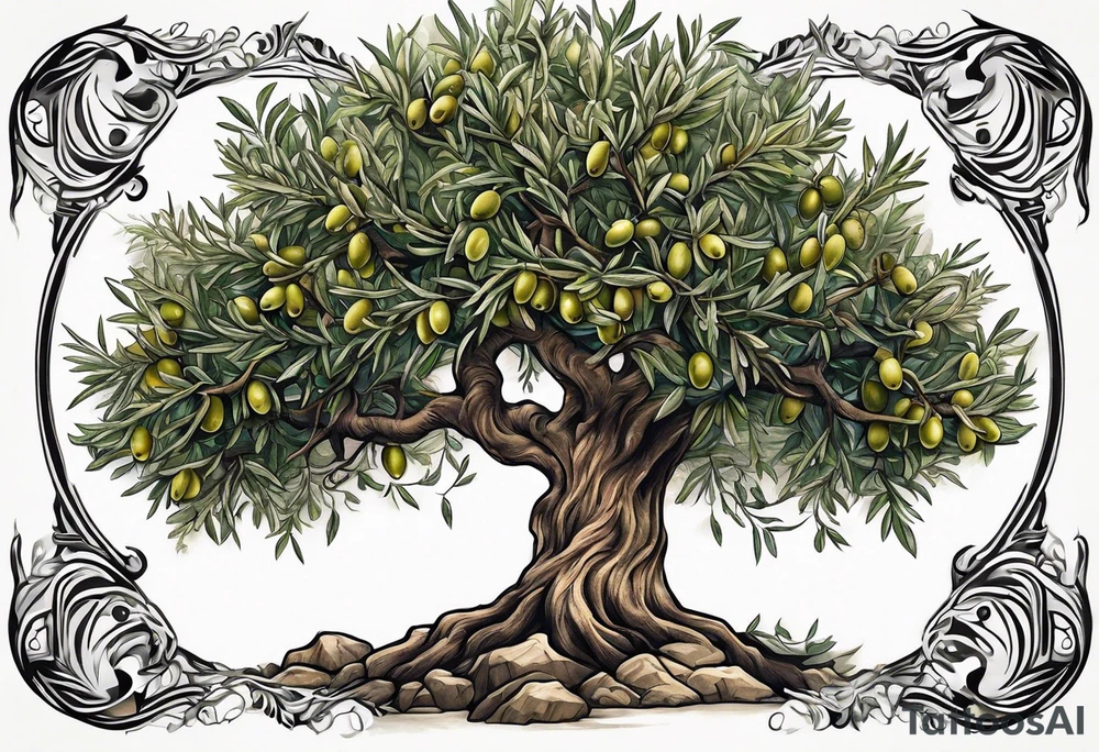 olive tree tattoo idea