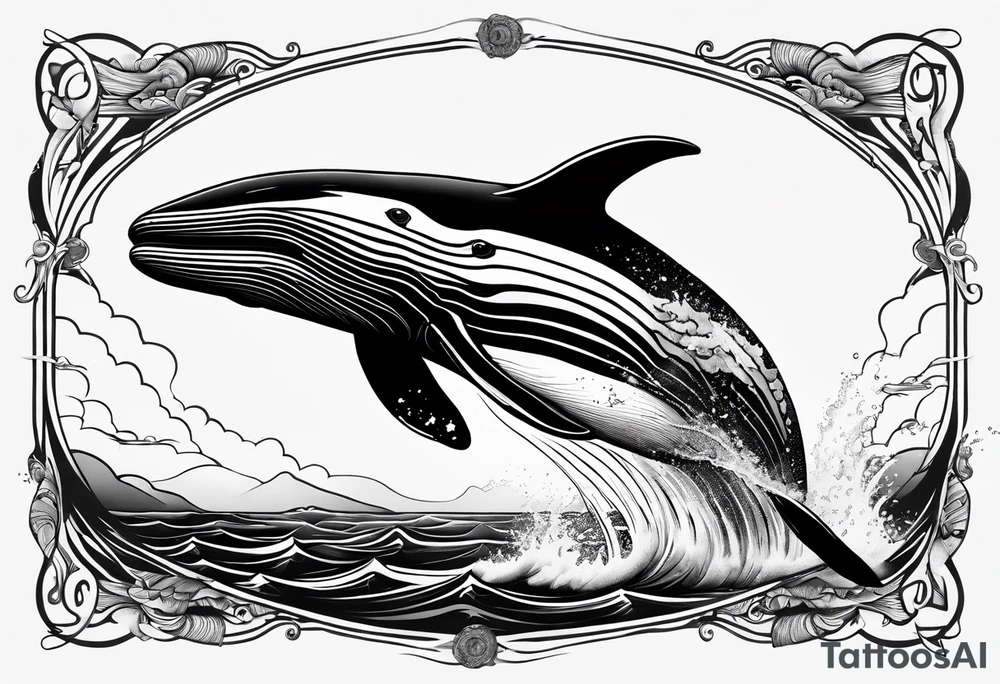 Backwards Breaching North Pacific humpback whale tattoo idea