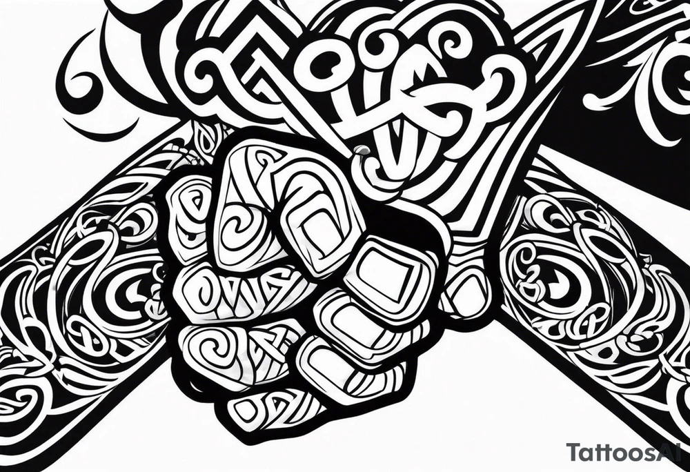 Celtic bands and a black power fist tattoo idea