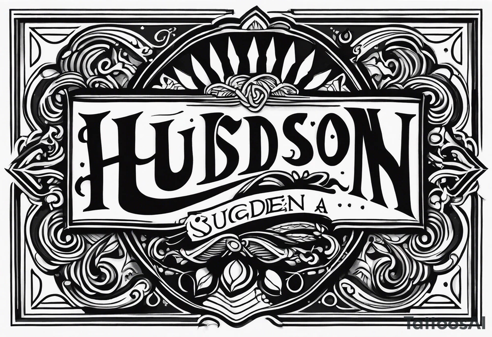 The name Hudson Sugden as a tattoo artist tattoo idea