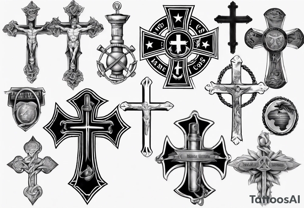 Cross, family, Marine Corps tattoo idea