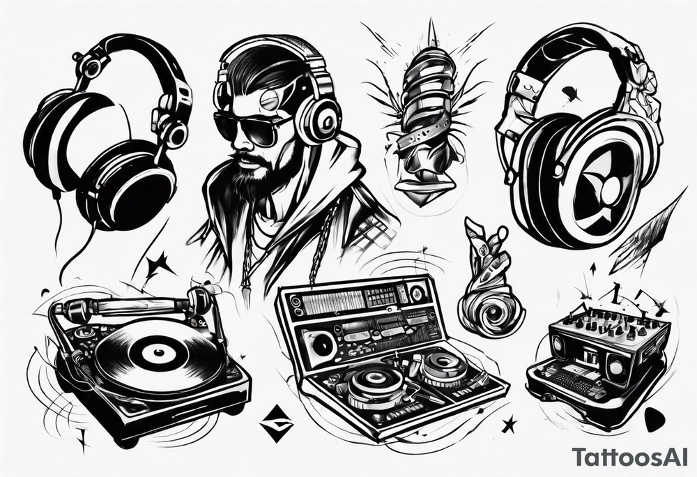 DJ playing tattoo idea