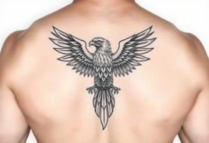 Powerful ancient Iroquois tribal HAWK, tattoo idea