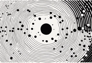 simple sunshine made of black dots with circles tattoo idea