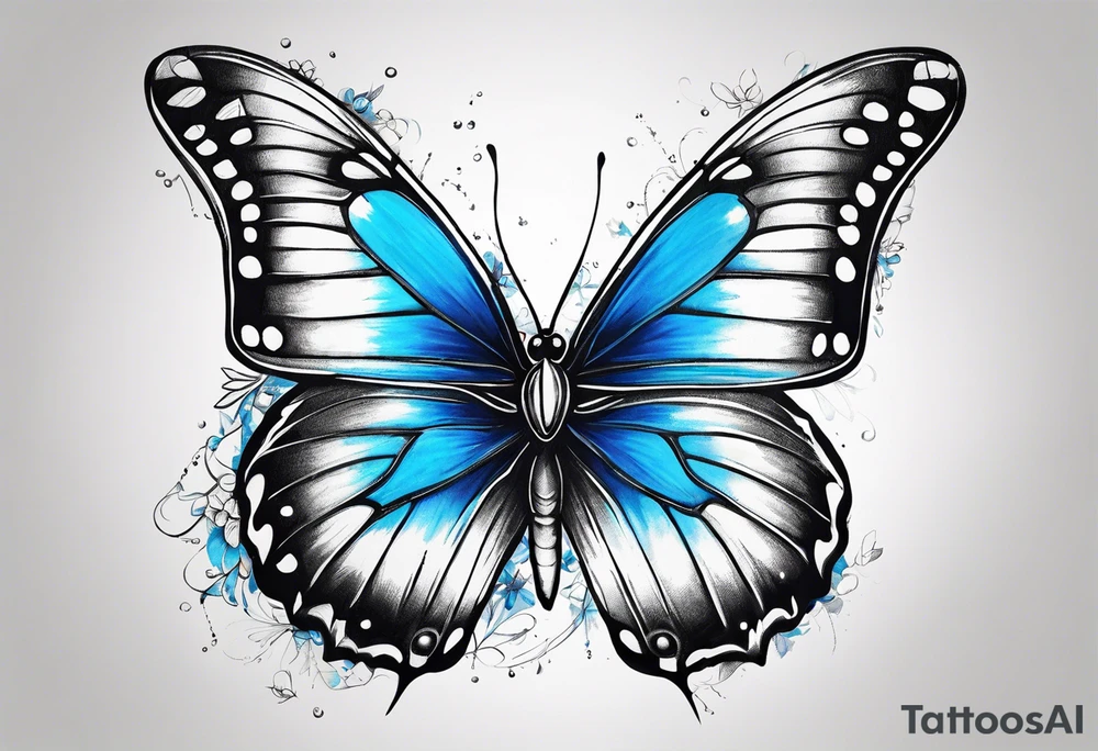 Blue butterfly tattoo idea