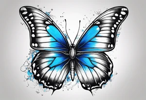 Blue butterfly tattoo idea