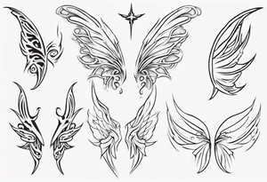 basic outline of a fairy wing tattoo idea