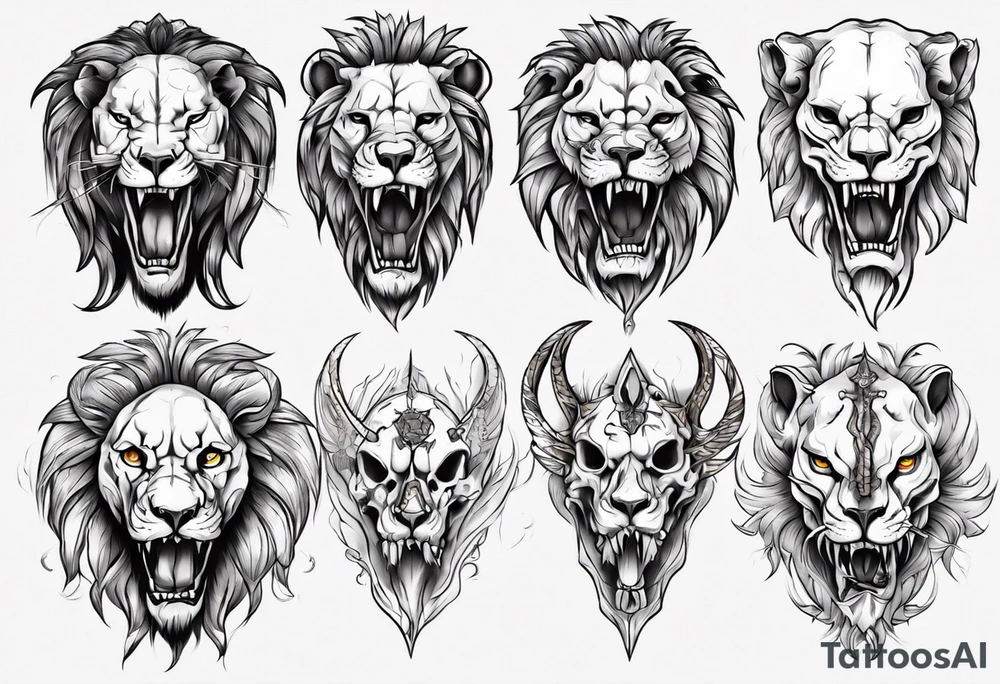 Lion skull tattoo idea