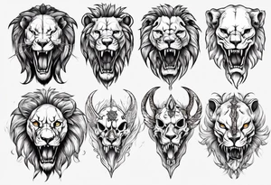 Lion skull tattoo idea