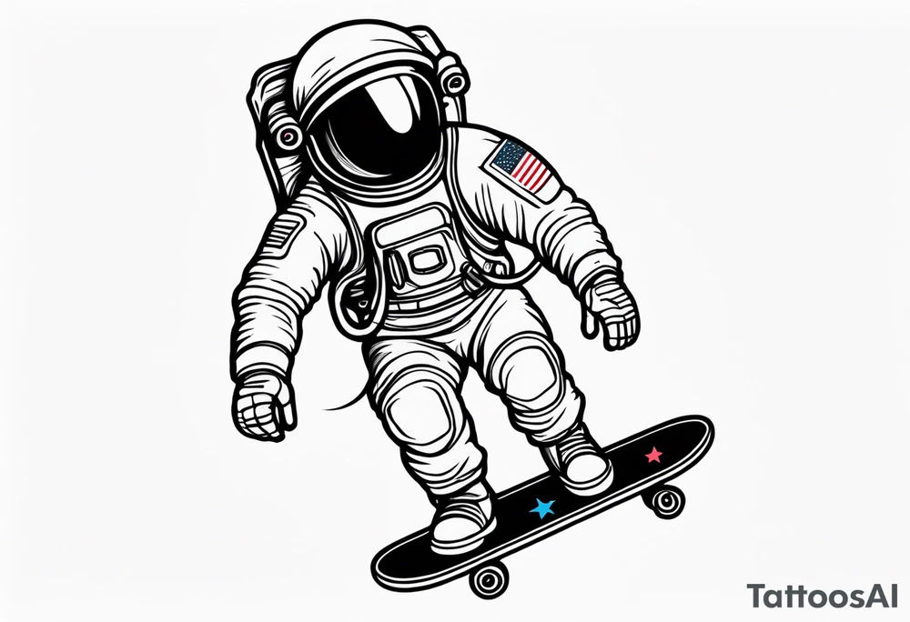 Astronaut mit skateboard tattoo idea