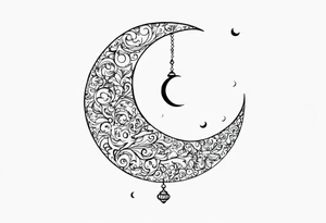 a moon made with words saying 
 dancing in the moonlight tattoo idea