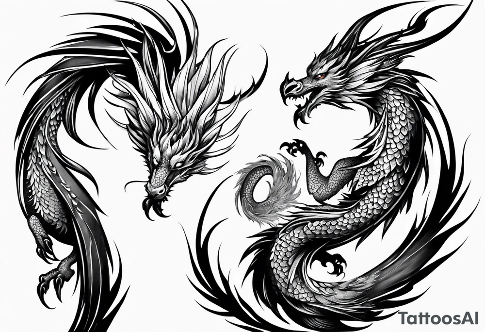 Phoenix dragon tattoo idea