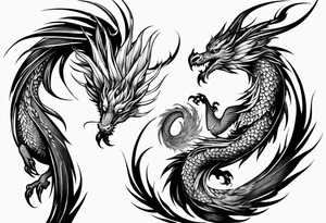 Phoenix dragon tattoo idea