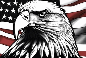 eagle head and American flag tattoo idea