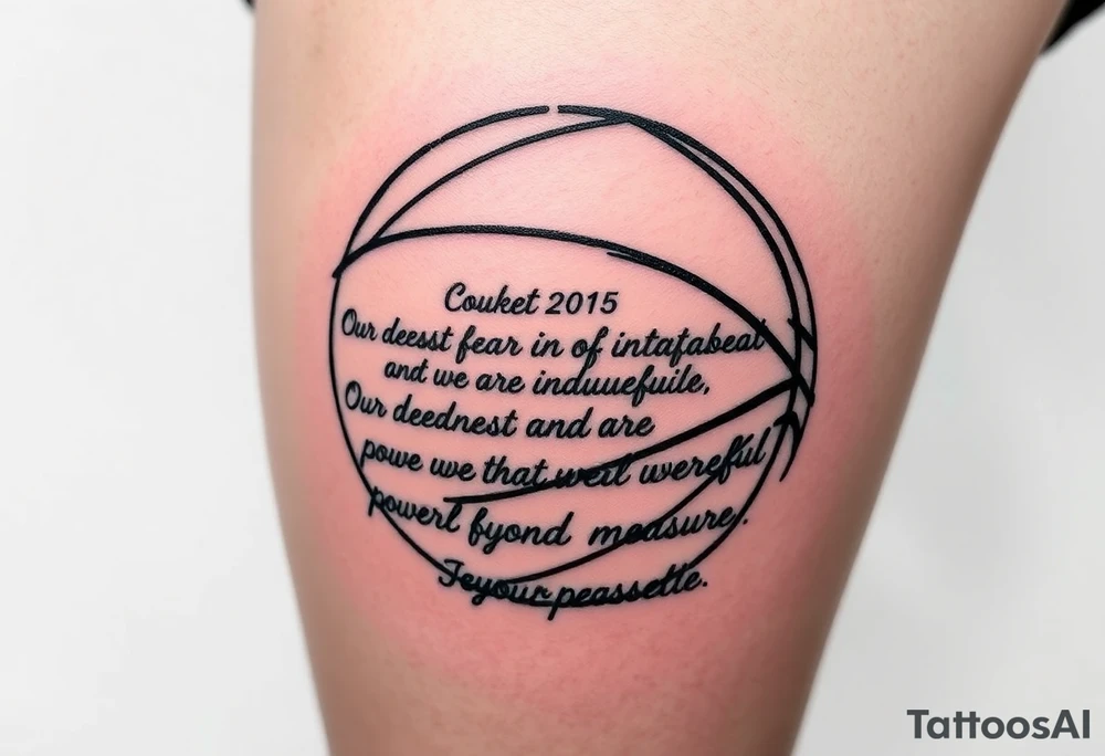 meaningful basketball things with “  Our deepest fear is not that we are inadequate, Our deepest fear is that we are powerful beyond measure tattoo idea