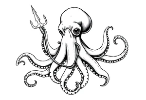 Octopus with trident and stethoscope tattoo idea