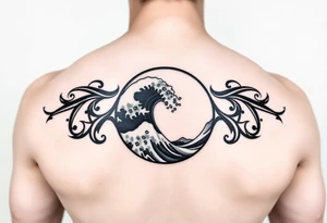 tribal round wave tattoo idea