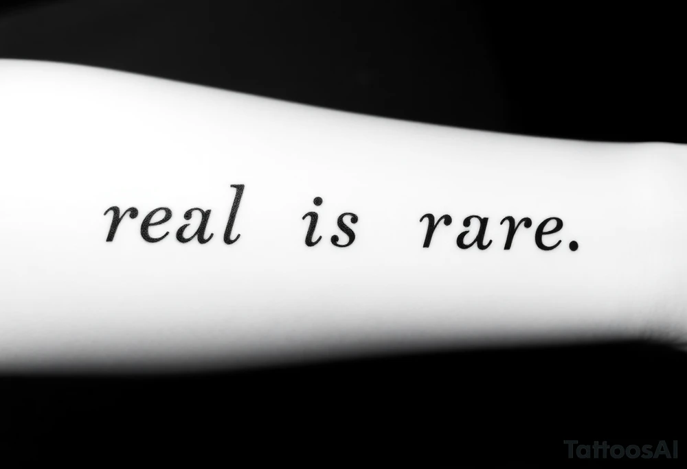 real is rare quote tattoo idea