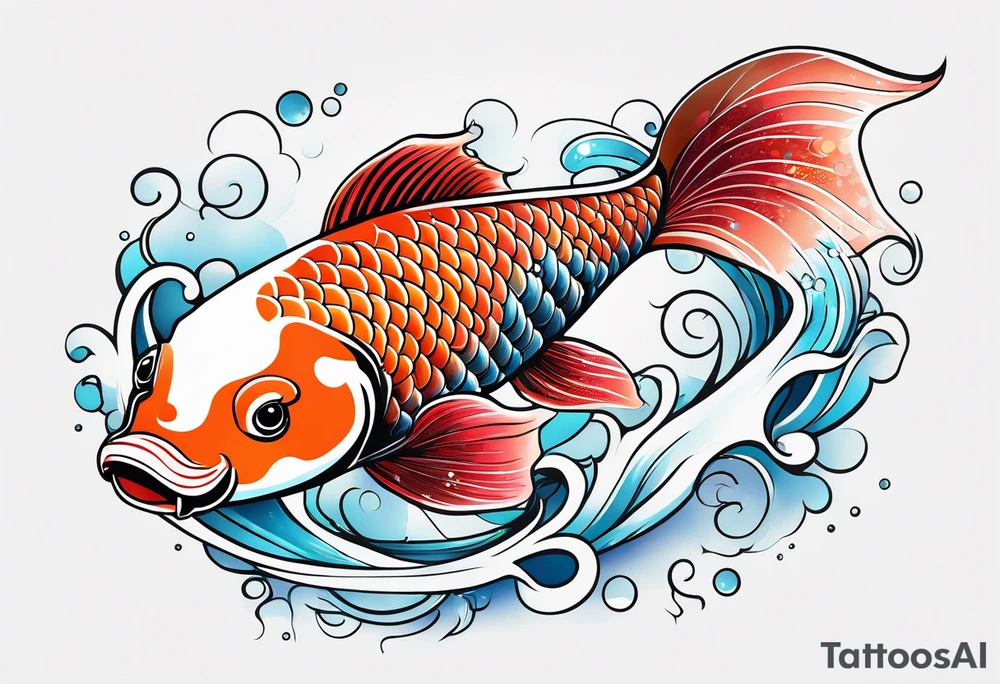 Constellation, animal koi carp, snowflake tattoo idea