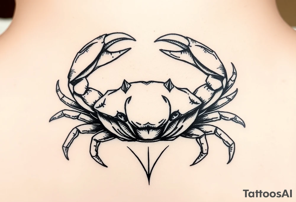 powerful vicious crab ready to defend or attack proudly showing off that a crab is the sign of a cancerg tattoo idea