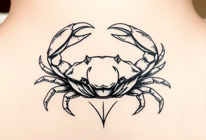 powerful vicious crab ready to defend or attack proudly showing off that a crab is the sign of a cancerg tattoo idea