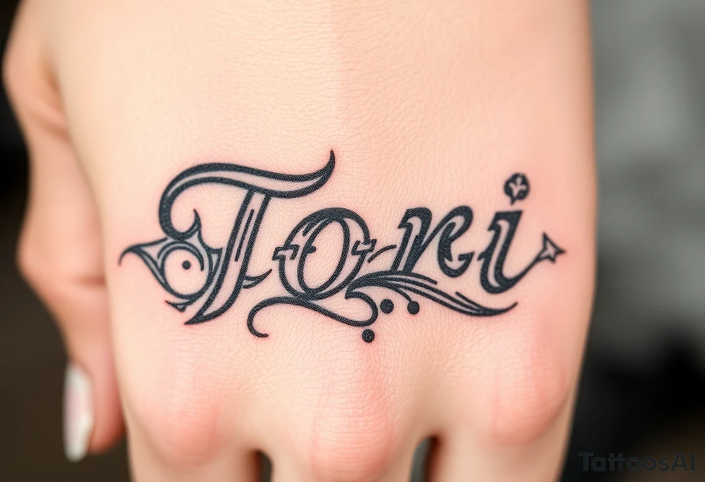 Name Tori with a lot tribal tattoo idea