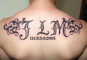 Initials JLM with 11/3/2005 tattoo idea