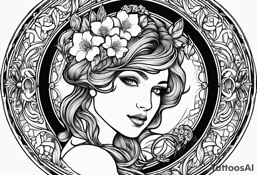 Fine line 
Circular Art nouveau foxglove tattoo idea