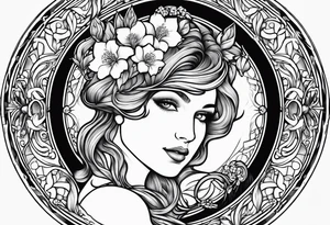 Fine line 
Circular Art nouveau foxglove tattoo idea